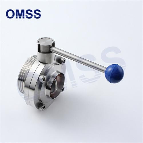 SS304 316L Butterfly Valve Weld Threaded Check Valve With Pulling Handle
