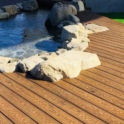 Patio 3D Composite Decking Commercial WPC Profil de piso oco
