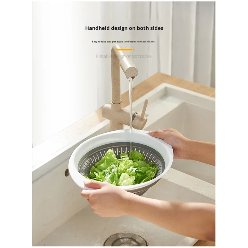 Wholesale Folding Eco-friendly Reusable Vegetable Plastic Drain Basket Simple Style Storage for Home Kitchen Use