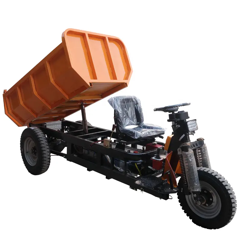 2.5t Oil Palm Transportation Tractor Mini Tipper Site Dumper 72V Battery Dump Truck Hydraulic Cylinder