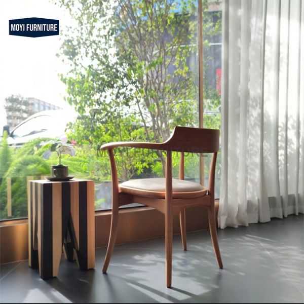 Dining Room Furniture Modern Simple Armchair Solid Wood Sword Dining Chair Crafted From North America Black Walnut Wood