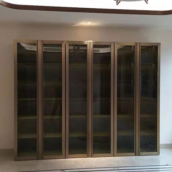 LED Wine Fridge With Temperature Control Decorative Metalwork Wine Fridge Cabinet