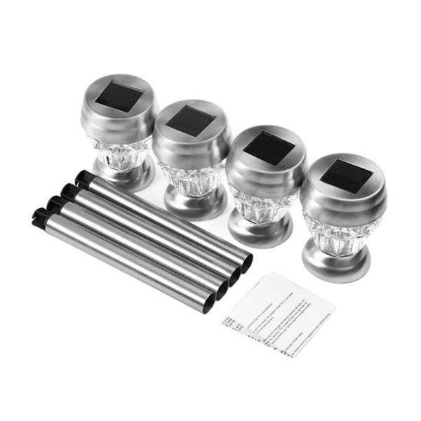 1.2V Solar Powered LED Ground Lights Acrylic Stainless Steel