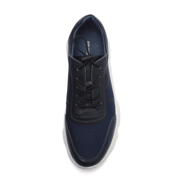 Breathable Navy Lace Up Anti Odor Mens Soft Leather Shoes