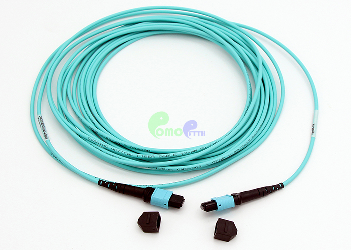 Женщина кабеля OM3 MTP хобота элиты MTP к типу a Aqua LSZH MTP женскому OM3 12F 20M 3.0mm