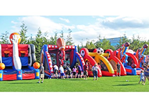 Colorful Inflatable Sports Games Customized Size EN71 Approved 1 Year Warranty