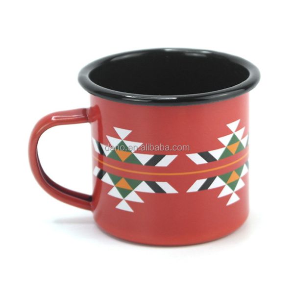 11cm Sublimation Enamel Carbon Steel Coffee Mug 350ml 11oz Camping Production 30 Days Business Festival Gifts Enamel Mug