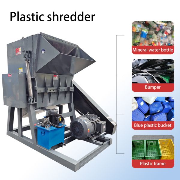High Quality 100-2000Kg/h Plastic Shredder Source Factory PP PE PVC Waste Plastic Recycling Machine with PET & PC Materials