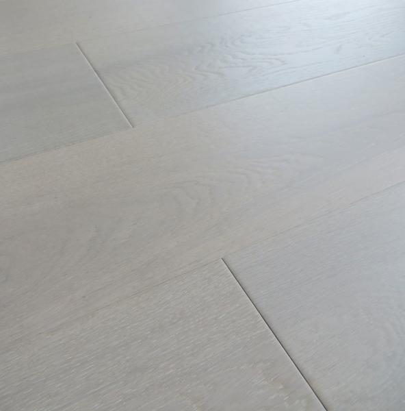 slight brushed white stained Russian Oak engineered hardwood flooring