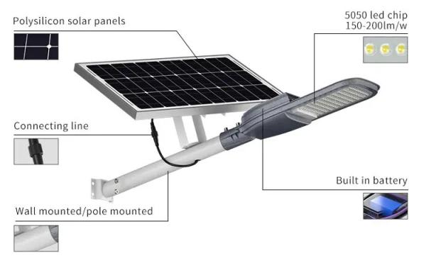Remote Operated Smart Solar Street Light IP65 Water Proof Street Light For Paths