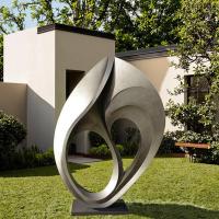 Fábrica de esculturas de arte moderno de jardín decorativo escultura de acero inoxidable
