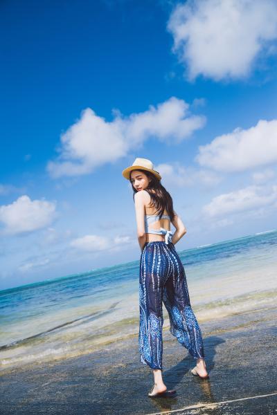 Scoop Neck Top With High Waist Women Swimwear 3 Pieces Beach Wear Bathing Suit Women