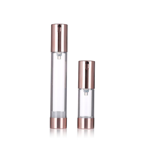 Luxury Rose Gold Airless Pump Bottle 15-20ml Round Airless Lotion Bottle Serum Bottle