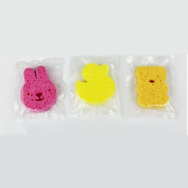 Natural Wood Pulp Newborn Sponge Soft Cellulose Cleaning Sponge For Sensitive Skin