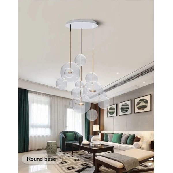 Modern Clear Glass Pendant Light Living Room Bubble Glass Hanging Lamp (WH-AP-670)
