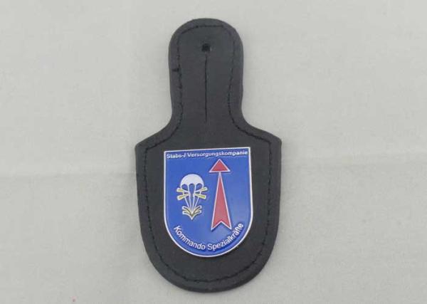 Kommando Leather Pocket Badge And Personalized Leather Keychains With Nickel Plating