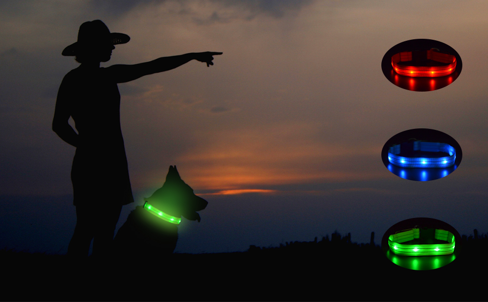 Водоустойчивый прочный перезаряжаемые воротник собаки СИД для небольших средних больших собак