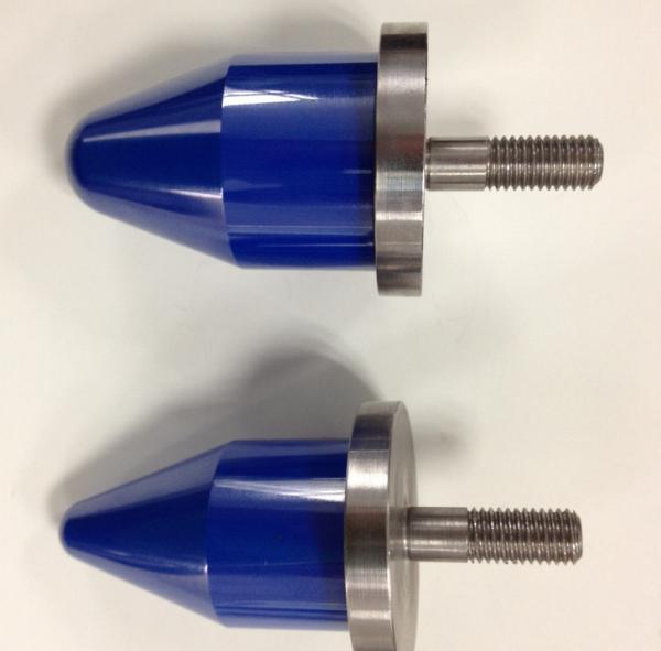 Smooth Polished Blue Zirconia Ceramic Pin , White Blue Ceramic Conical Burr Head