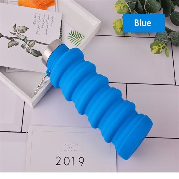 Retractable Design Large Capacity Silicone Sports Water Bottle for Outdoor Activities