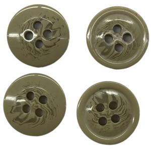 Dark Brown Fake Horn Button With Rim 26L 4 Hole For Women'S Coat Outwear
