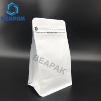 Malote da folha de alumínio de Matte White Flat Bottom Coffee com zíper do rasgo