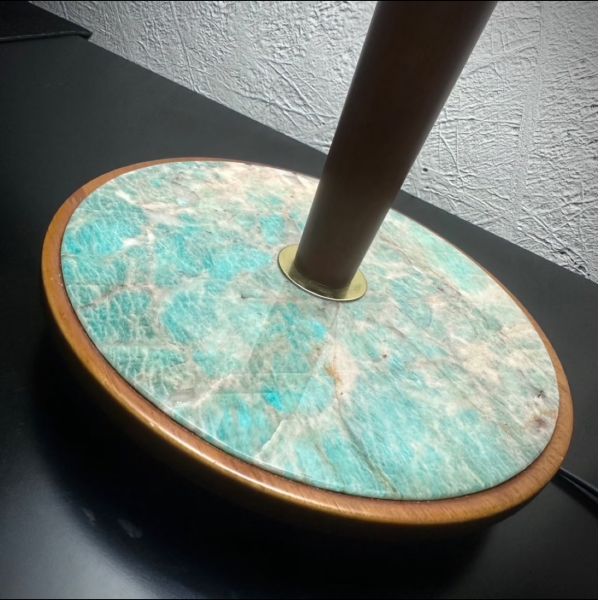 Luxury Green Marble Table Lamp Stain Resistant Marble Artwork For Interior Design