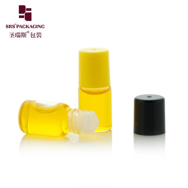Empty Clear Perfume Roll-On Bottle 1ml 2ml 3ml 5ml Glass Roll-On Bottle Sample Roller Ball Plastic Cap PP Plastic Ball