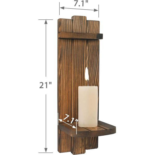 202406 Rustic Wooden Candle Holders Wall Hanging Candle Sconces for a Cozy Atmosphere