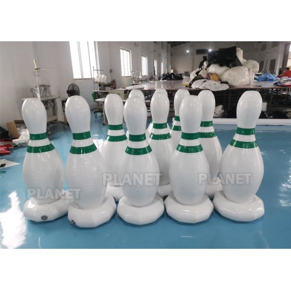 1.2m PVC Tarpaulins White Inflatable Human Bowling Pins For Sports Games