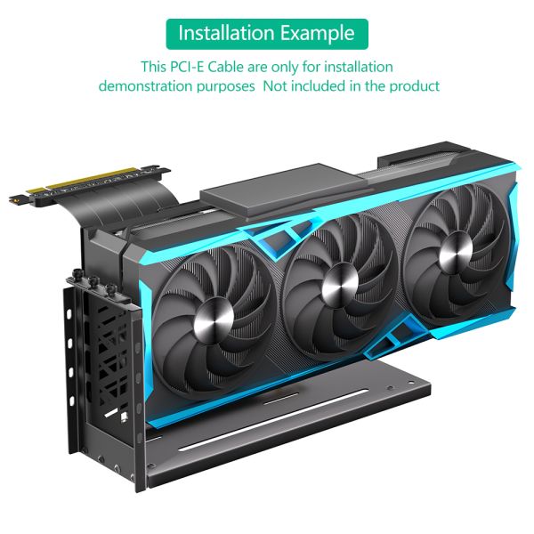 3 Slots Vertical GPU Mount Bracket with Durable Metal Construction for Space Optimization in PC Cases