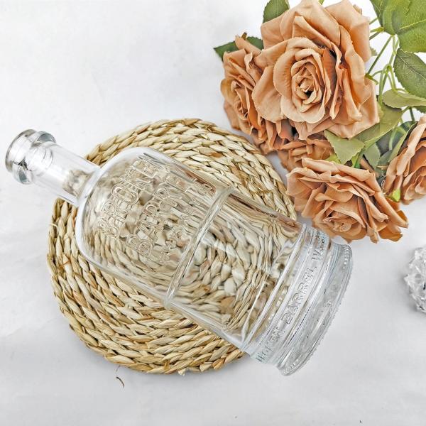 500 ml 750 ml garrafa de vidro redonda para whisky gin vodka bebidas alcoólicas