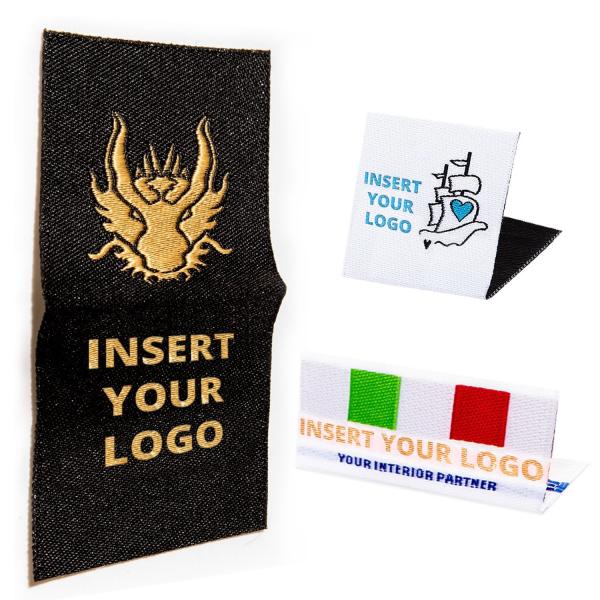 Mid Fold Sew In Custom Printed Fabric Labels Main Printed Sewing Labels For Clothing Garment