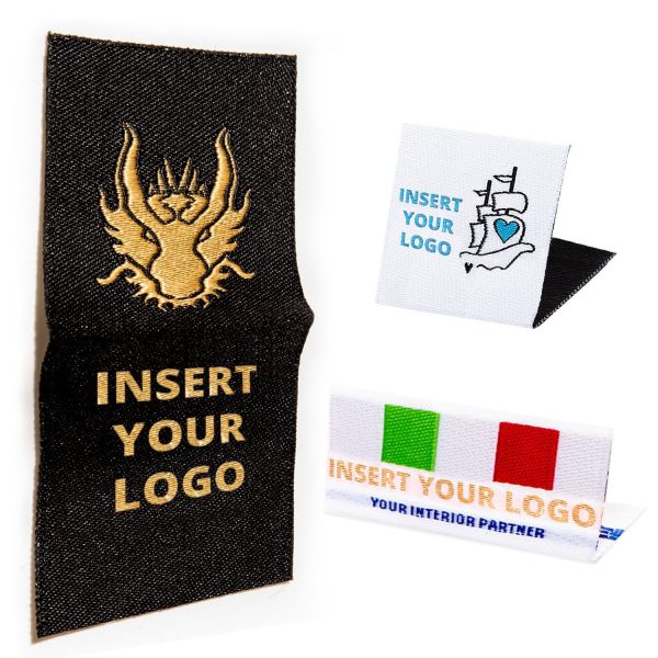 End Folded Clothing Labels For Blankets Bags Trademark Name Logo Sew On