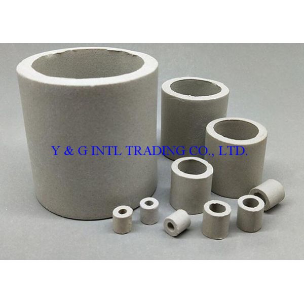 Simple Shape Ceramic Tower Packing / Ceramic Raschig Rings High Mechanical Stability