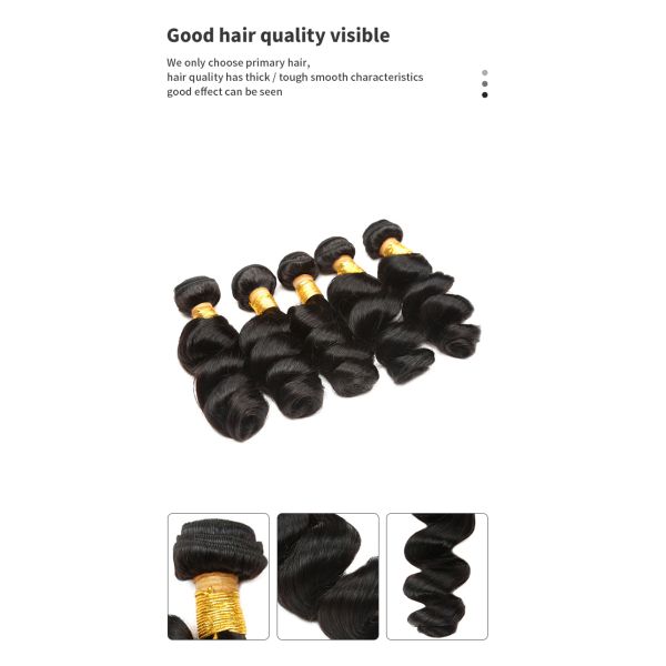 Non Remy 25.4cm 10 Inch Real Human Hair Bundles Loose Wave Tangle Free