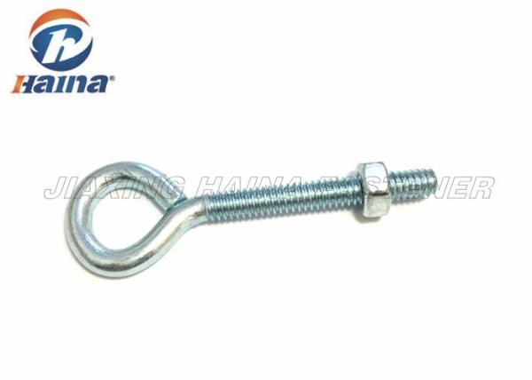 Gr 4.8 M6 - M24 Full Thread Hook Blue White Zinc Plated Machinery Eye Bolt