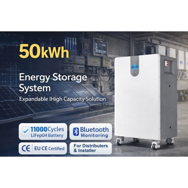 ESS 50 kWh Battery LiFePO4 48V 1000Ah Controller Solar Lithium Ion Battery Pack 50KW Bms Home Energy Storage System