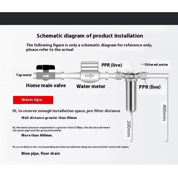 Filtro de agua de acero inoxidable 304 para uso industrial y comercial