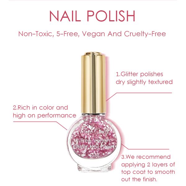 12 couleurs pures uniquement personnalisées Glitter respirant vernis à ongles pour salon d'ongles MSDS certifié 12 couleurs 12 couleurs 12 couleurs