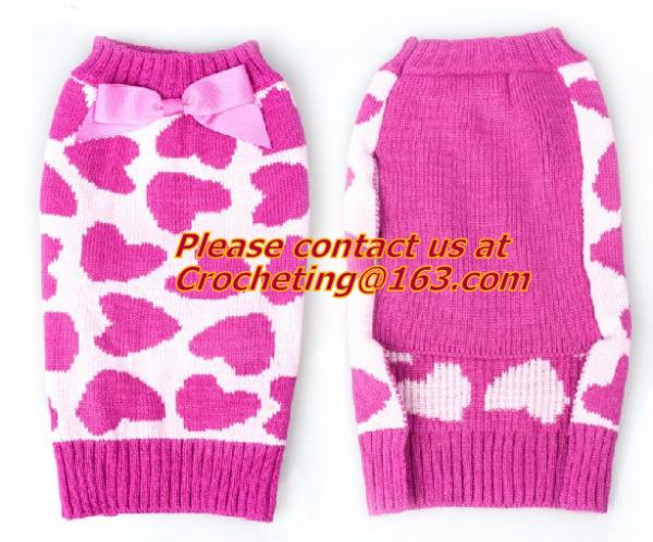 Dog snowflake pattern jacquard sweater, sweaters, crochet Pet Sweater, knit dog sweaters