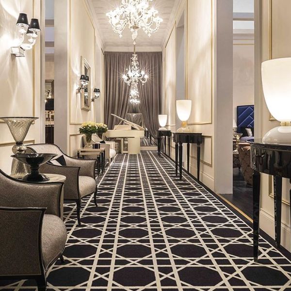 Axminster Hotel Carpet for in Meeting Room Fireproof Wool Nylon Printed Stock Carpets