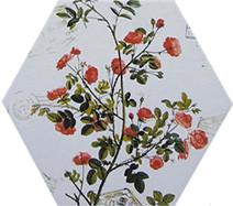 200 X 230 MM Hexagon Ceramic Tiles Modern Style Painting Flower Pattern