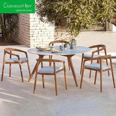 Solid Wood Outdoor Furniture Leisure Chair for Modern Sofa Pool Patio Rattan Hotel Arm Aluminum Rope Teak Luxury Garden Chair