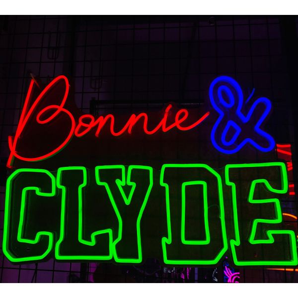 Любовник Bonnie&clyde поля неоновую вывеску дома спальни партии