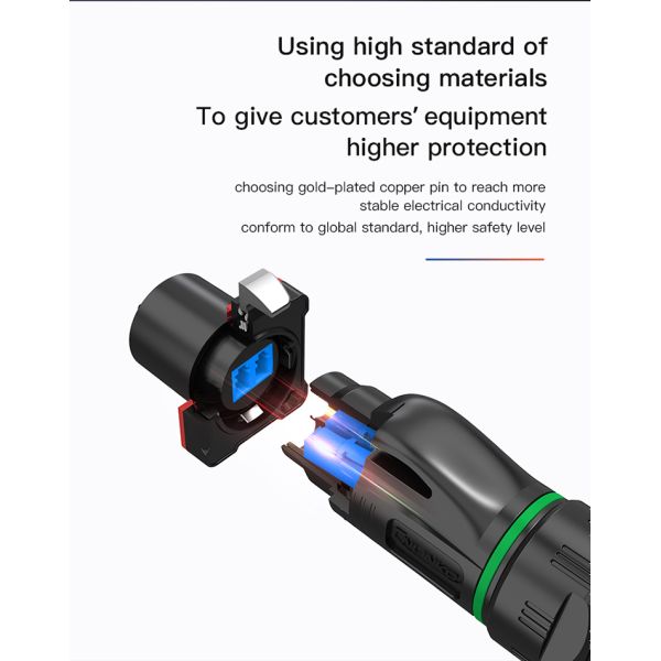 CNLINKO M24 Plastic IP68 Waterproof LC Male Female Connector Circular Fiber Optic Connector