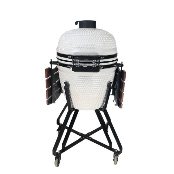 KIMSTONE 21 Inch Kamado Grill Rotisserie Smokeless Charcoal BBQ Grill Lava Rock Barbeque Grill