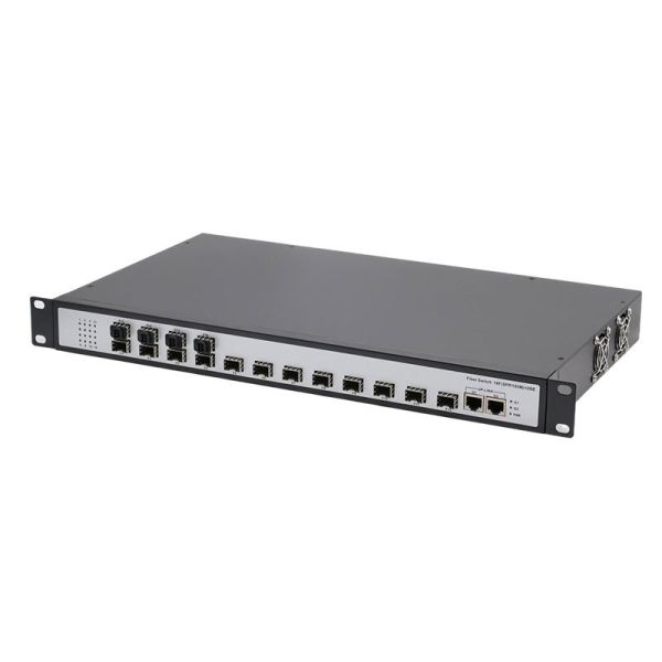 16 Port 100Mbps SFP Fiber Switch With 2 Gigabit RJ45 Uplink Ports 1U 19 Inch Rack