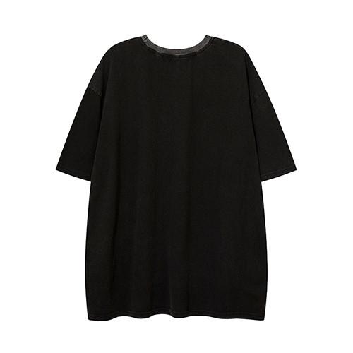 2022 100% Pure Cotton Trend Unisex Dark Loose Round Neck Short Sleeve T Shirt
