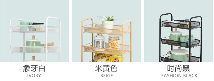 20kg Bearing Vegetable Rack Trolley , SS 4 Tier Storage Trolley