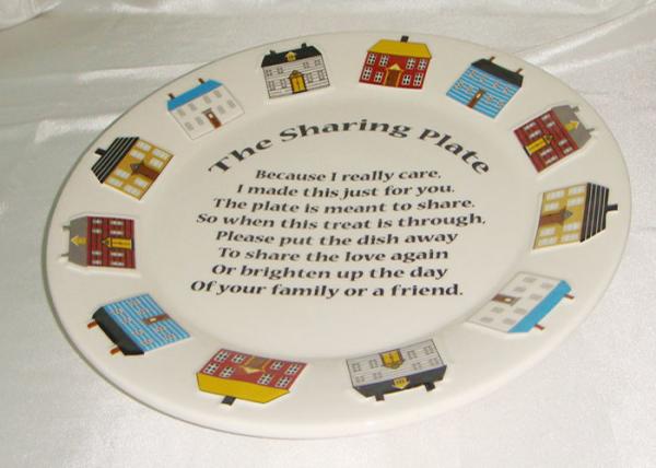 Decaled Ceramic Serving Platter Round Shape Birthday Cake Plate With Relief Embossed